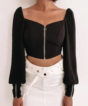 Gothic Top mit Reißverschluss