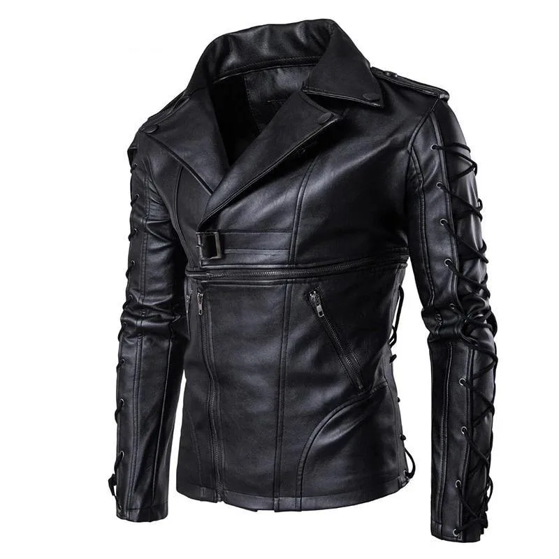 Gothic Lederjacke mit Umlegekragen – Bild 3