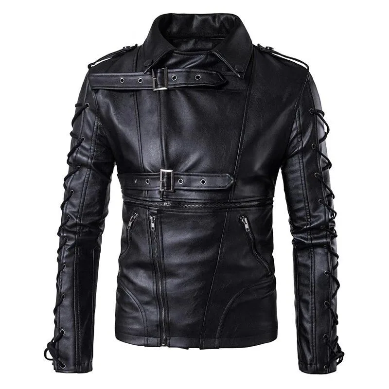 Gothic Lederjacke mit Umlegekragen – Bild 2