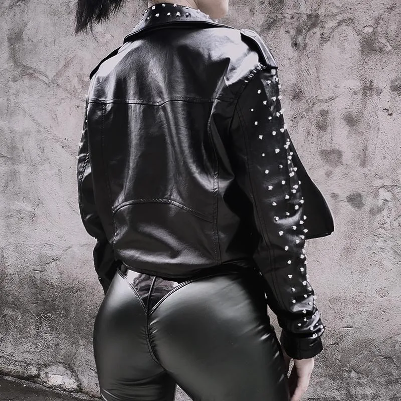 Gothic Jacke Leder mit Niete – Bild 5
