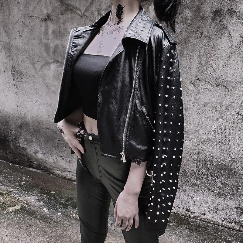 Gothic Jacke Leder mit Niete – Bild 4