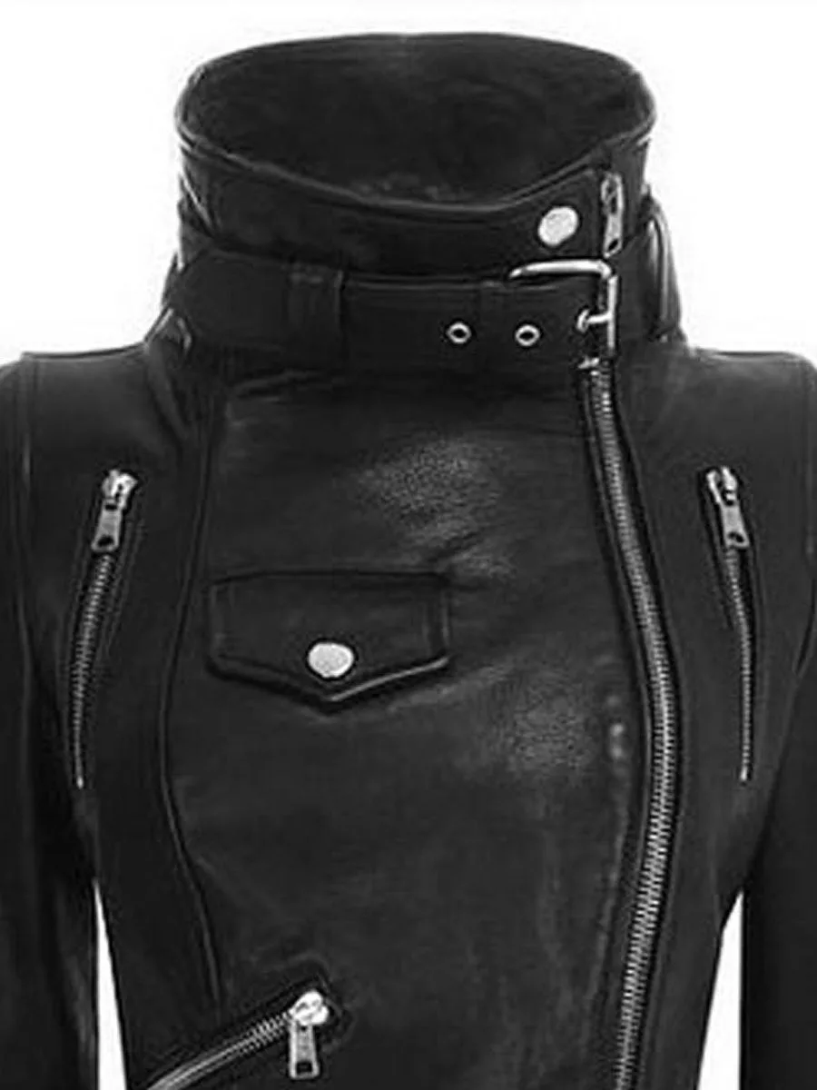 Gothic Jacke Schwarz (Kunstleder) – Bild 2