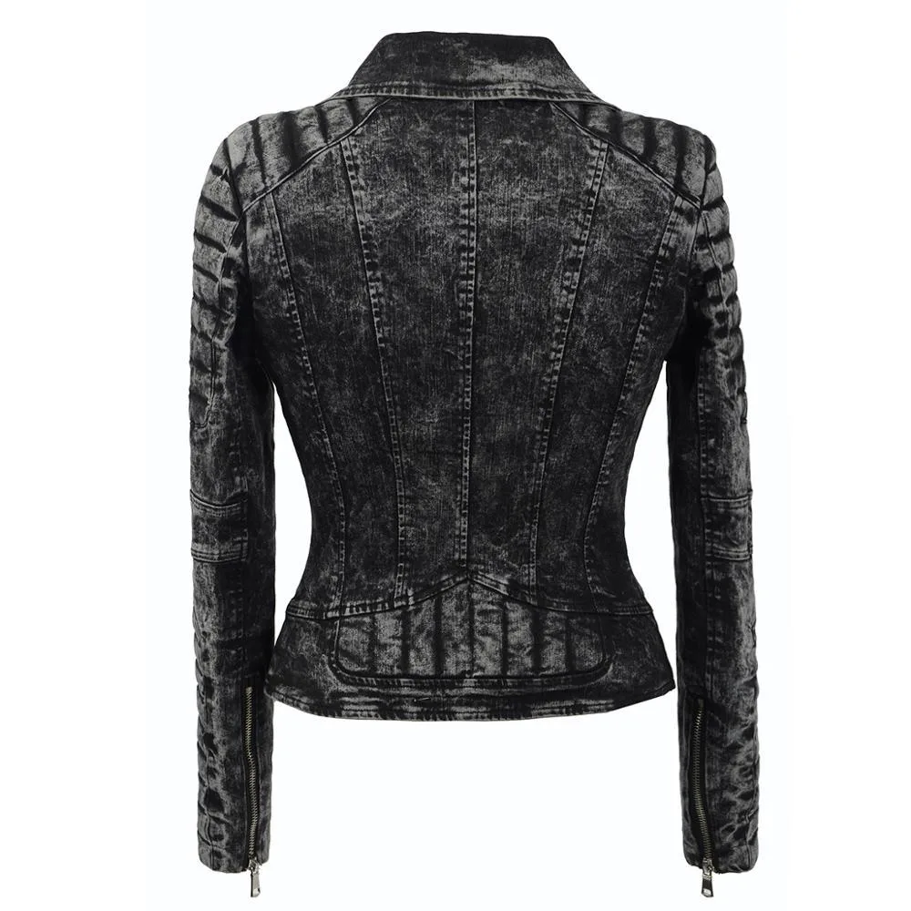 Gothic Jacke Jeans Stil (Kunstleder) – Bild 2
