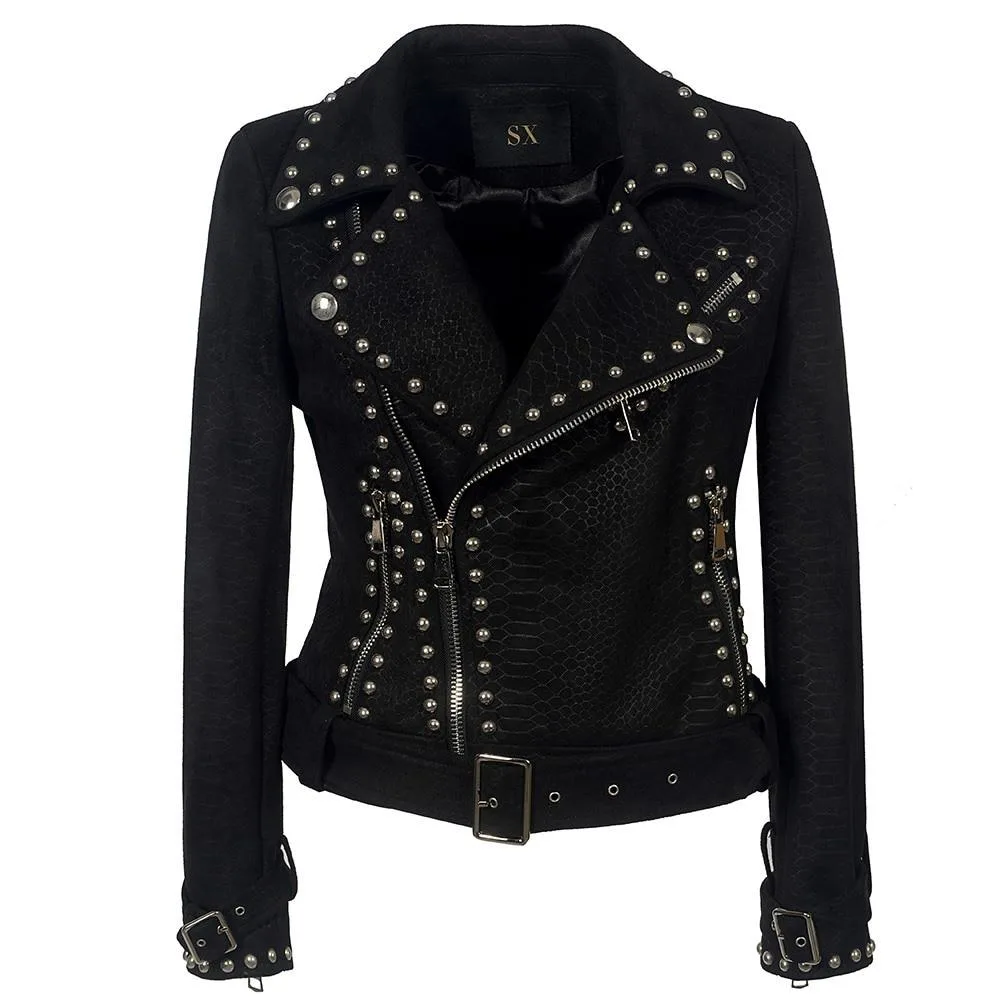 Gothic Jacke mit Punk Schnalle (Leder)