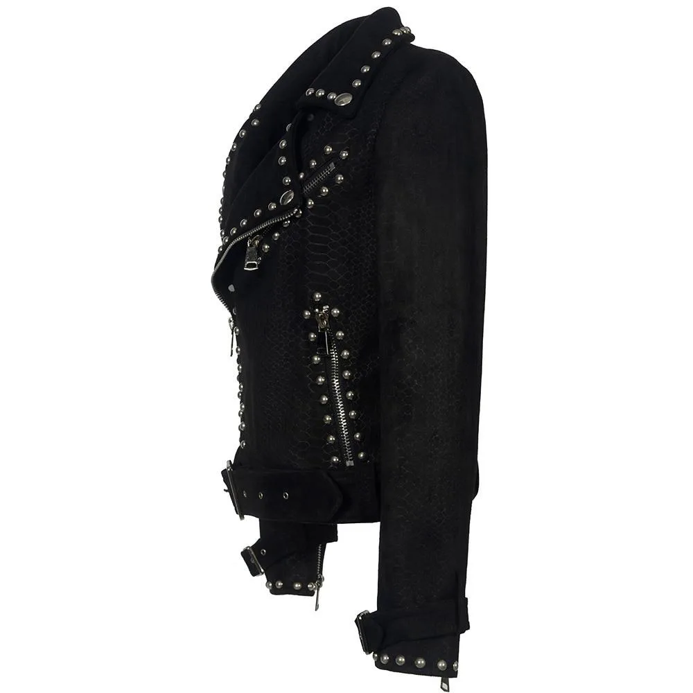 Gothic Jacke mit Punk Schnalle (Leder) – Bild 2