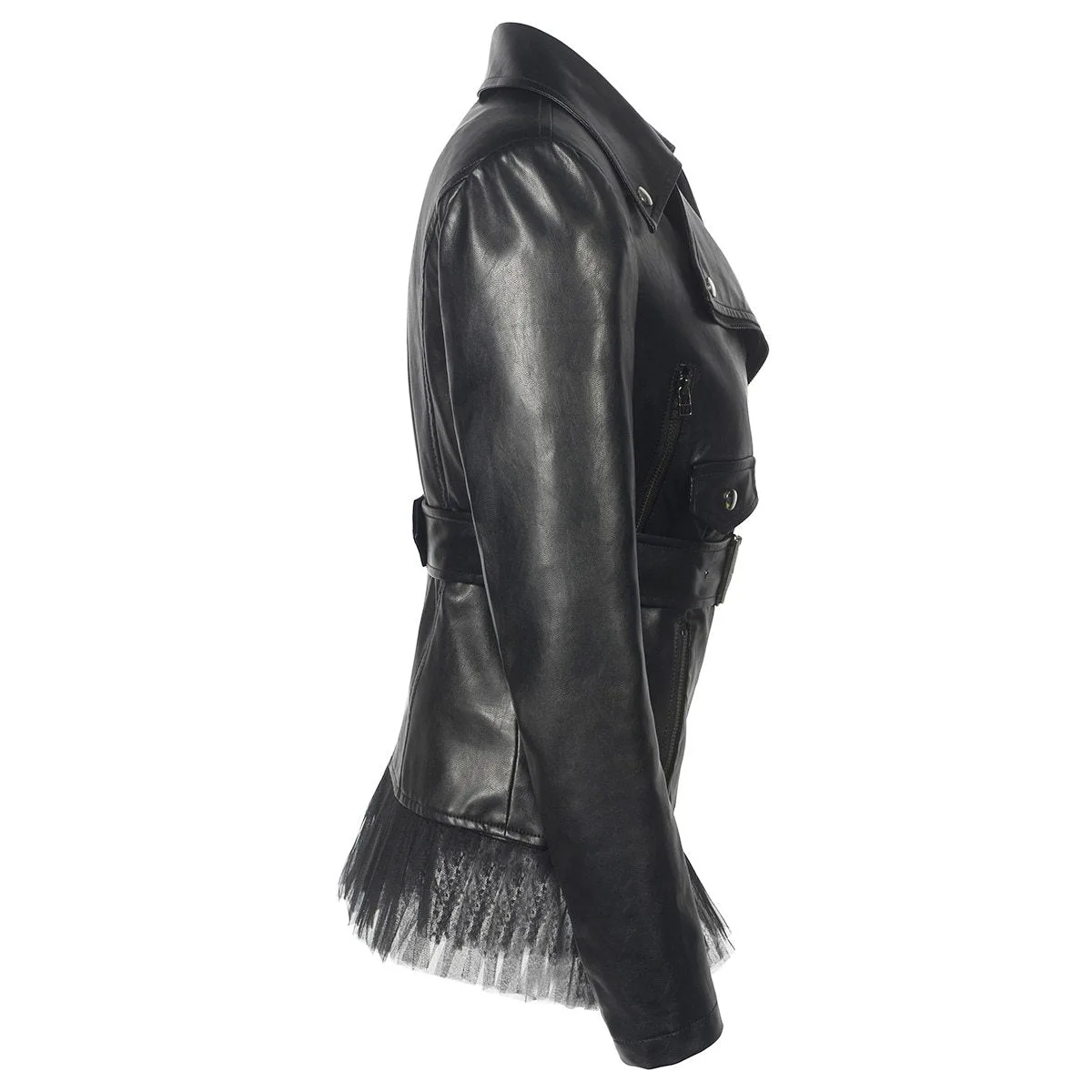 Gothic Jacke mit Spitze (Kunstleder) – Bild 4