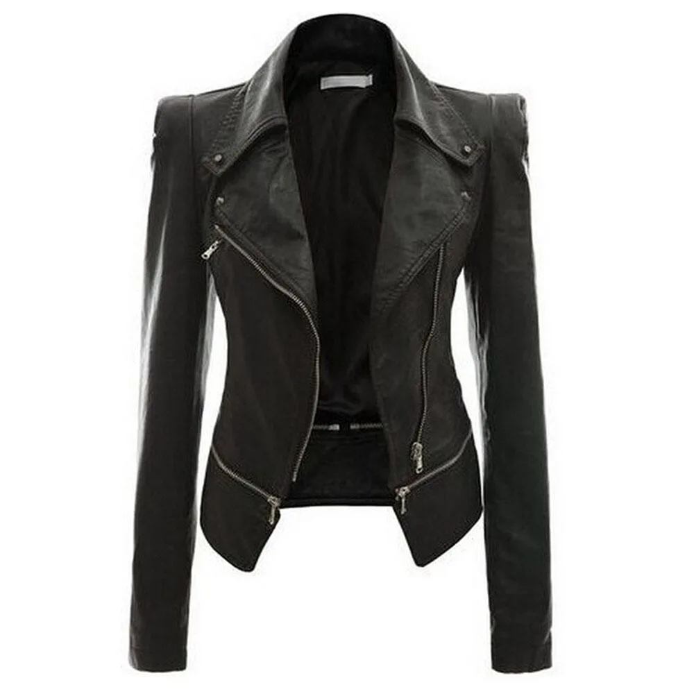 Gothic Jacke mit Reißverschlüssen (Kunstleder)