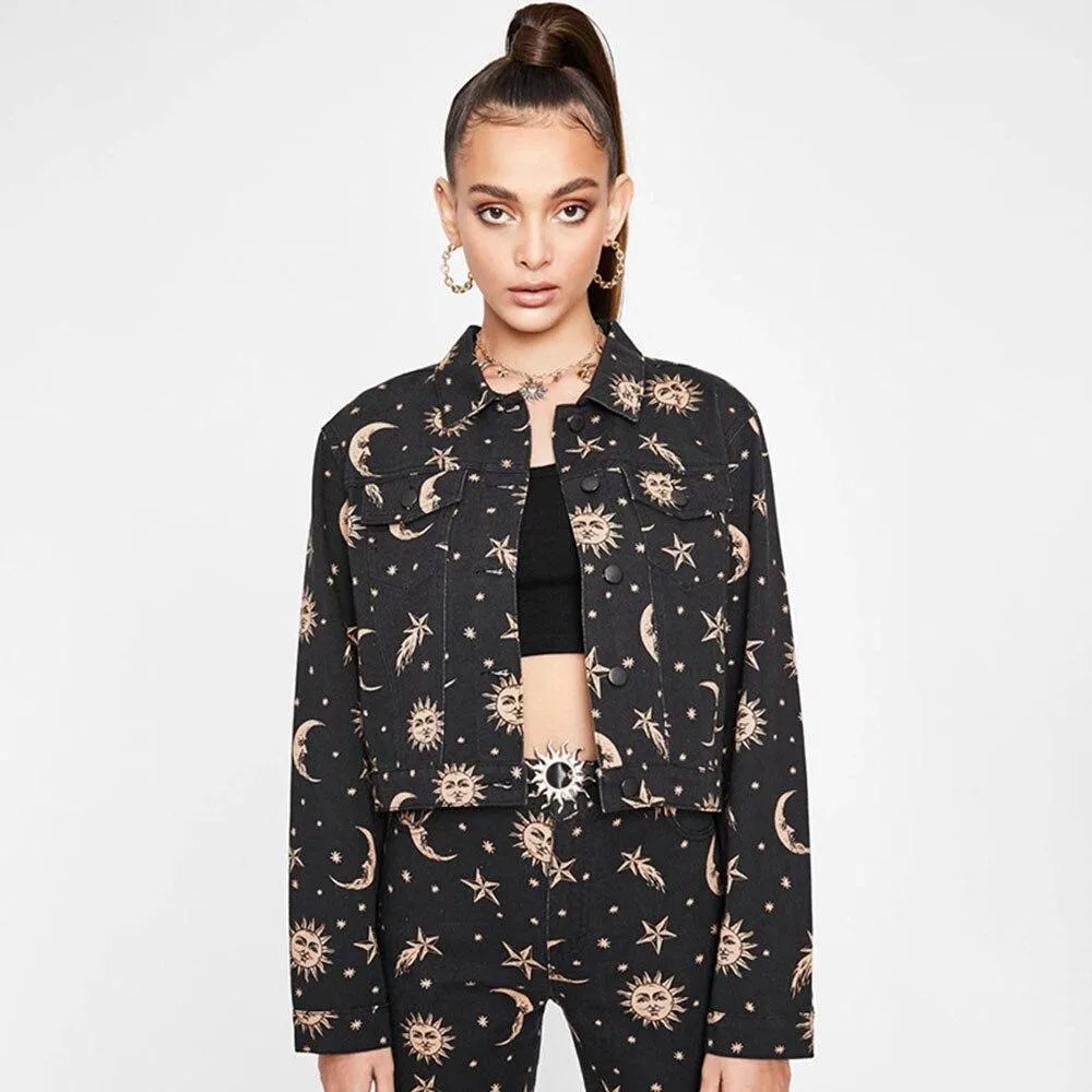 Gothic Jacke mit Halbmondmuster