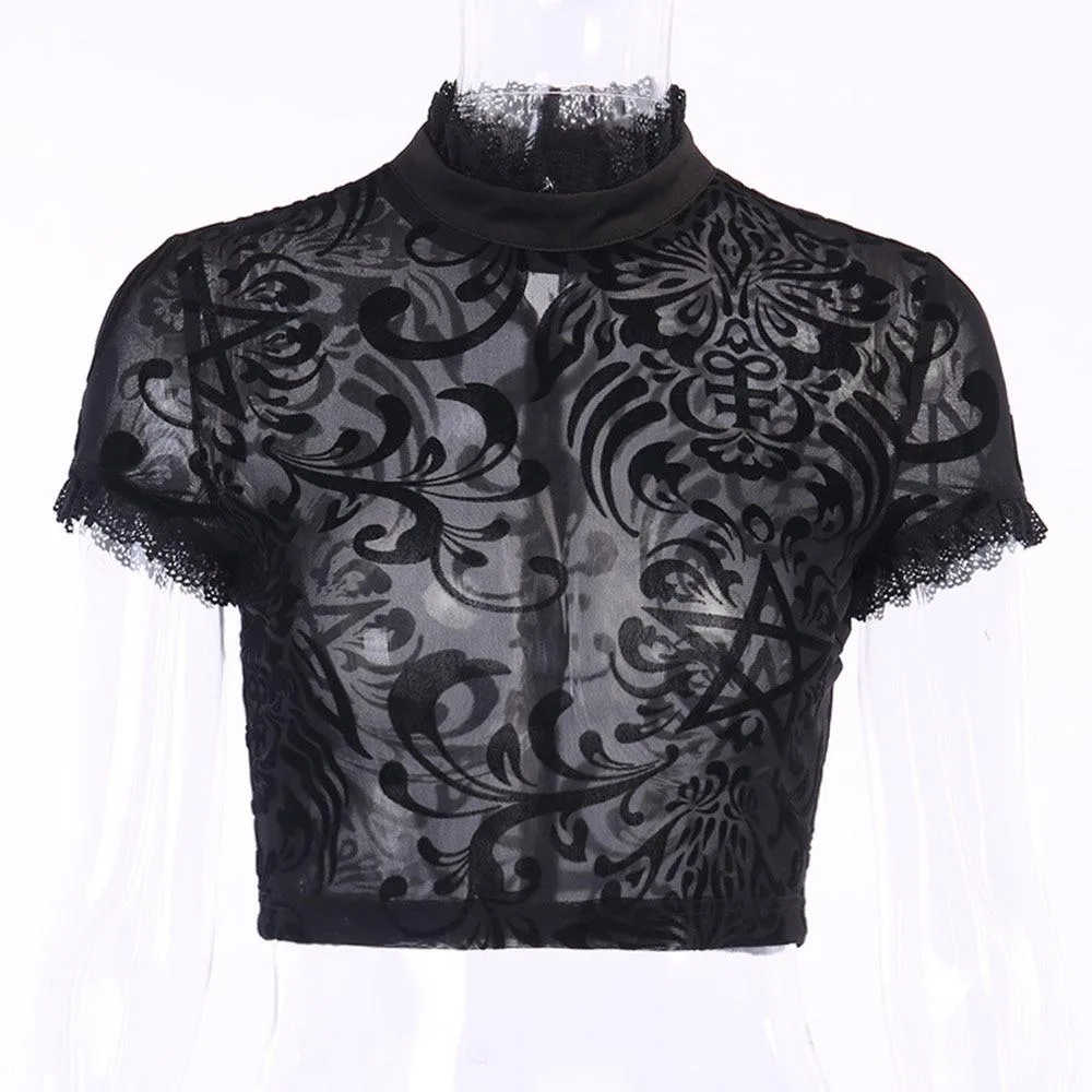 Gothic Blumenbluse – Bild 2