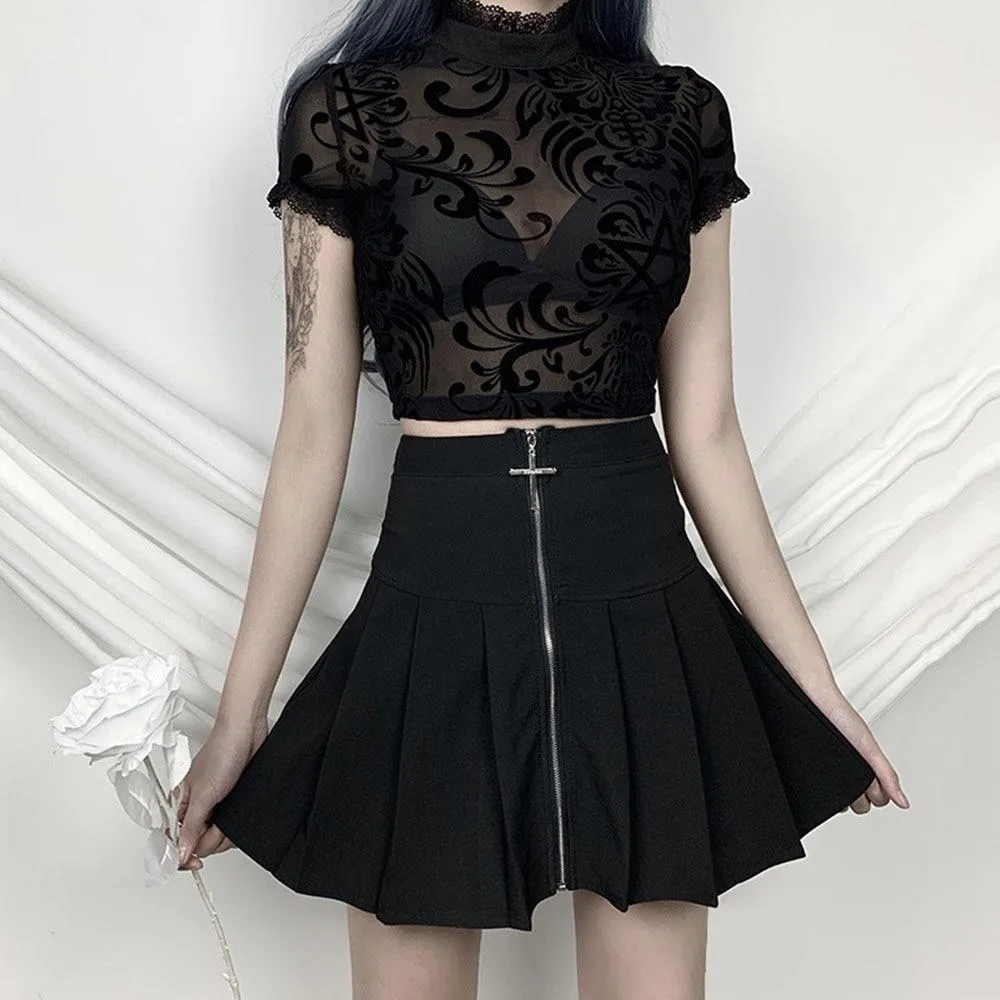 Gothic Blumenbluse