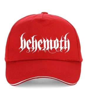 Gothic-Beanie Rot mit Behemoth-Motiv