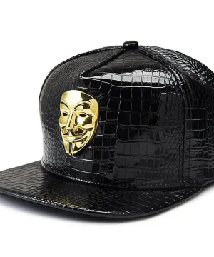 Schwarze Gothic-Cap für Streetwear-Liebhaber