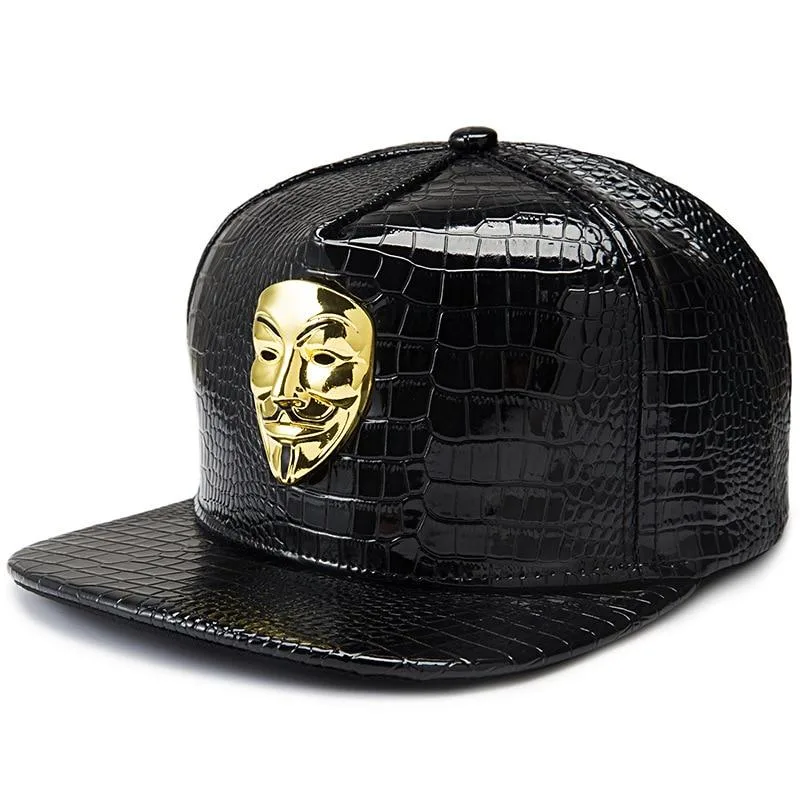 Schwarze Gothic-Cap für Streetwear-Liebhaber