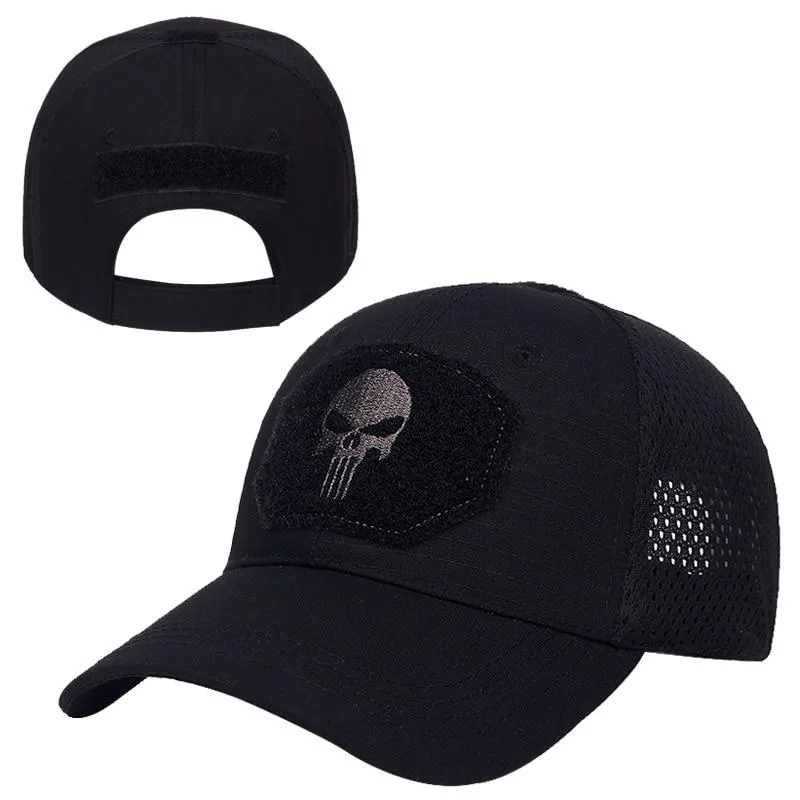 Gothic-Basecap mit Punisher-Logo