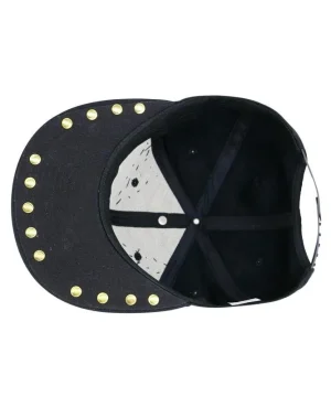 Schwarze Gothic-Mütze mit Nieten