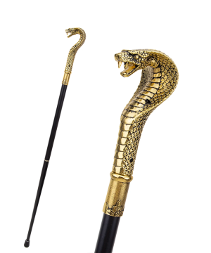 Gehstock mit goldener Schlangenverzierung