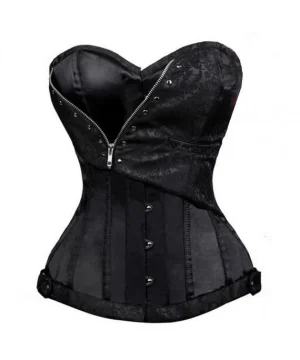 Gothic Korsett aus schwarzem Satin