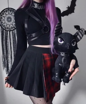 Gothic Crop Top Langarm