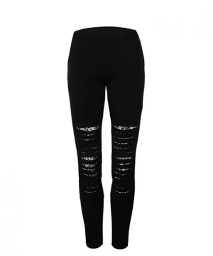 Gothic Leggings mit Spitzenausschnitten