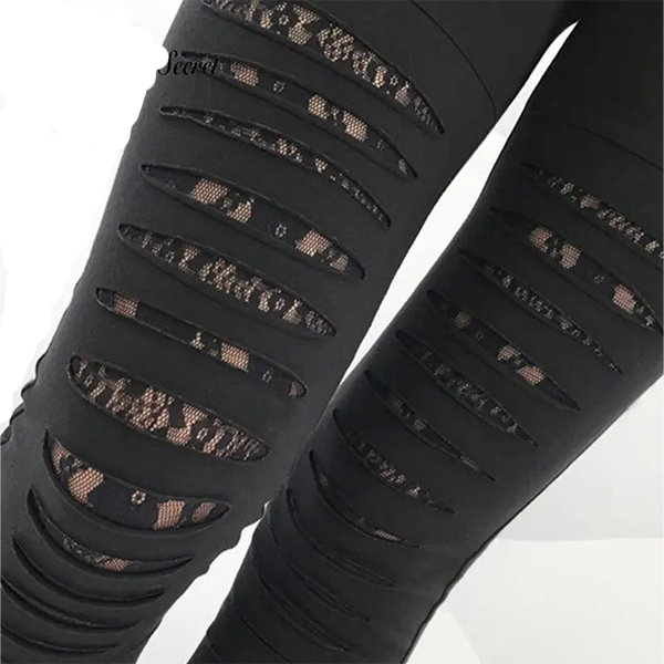 Gothic Leggings mit Spitzenausschnitten – Bild 3