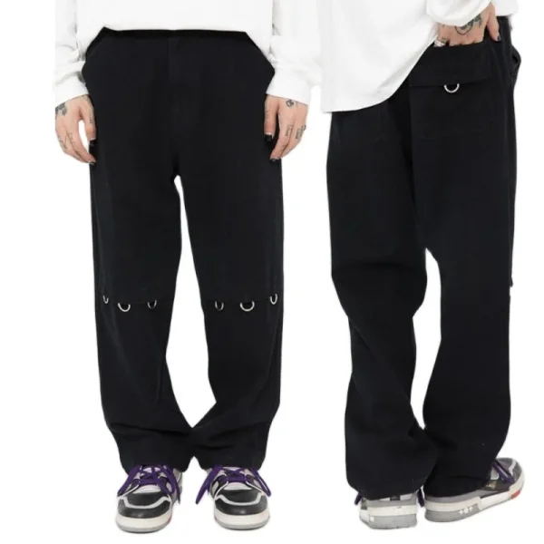 Rockmore Gothic Skinny Lage Taille Jeans Vrouw Punk Cargo Broek Klinknagel Donkere Academische Zwarte Denim Broek Capri Fashion Streetwear kopen vanaf een prijs van 29