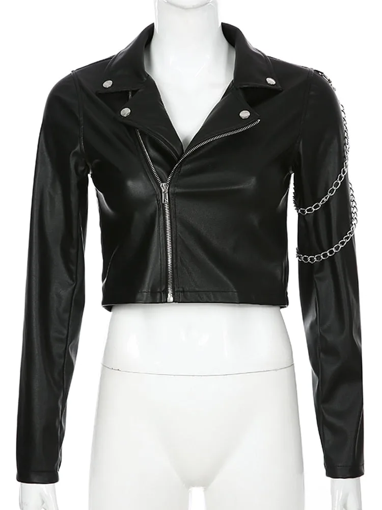 Gothic Jacke Angekettetes Motorrad – Bild 2