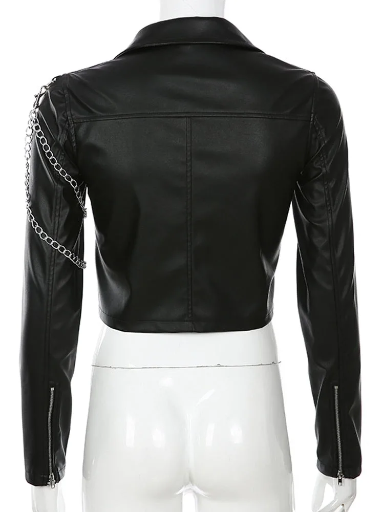 Gothic Jacke Angekettetes Motorrad – Bild 3