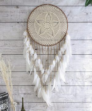 Gothic Feder gestrickter Traumfänger - Gothic Shop