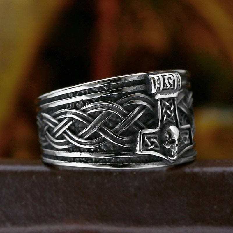 Punk-Totenkopf-Anker-Krähenring für Herren - Gothic Shop