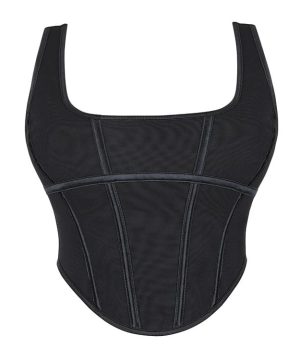 Damen-Gothic-Vollbrustkorsett mit Schnürung und Stäbchen - Gothic Shop