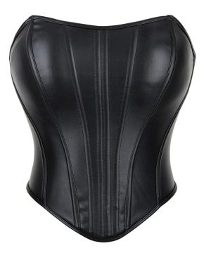 Punk-Overbust-Korsett aus Kunstleder mit seitlichem Reißverschluss für Damen - Gothic Shop