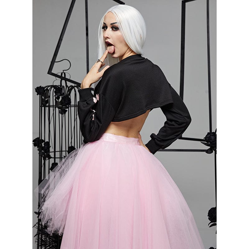 Abnehmbarer Body mit Punk-Skelett-Print für Damen - Gothic Shop