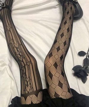 Asymmetrische Punk-Spitzenstrümpfe für Damen - Gothic Shop