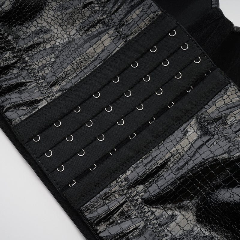 Busiter aus Kunstleder mit Punk-Schnallenriemen für Damen - Gothic Shop