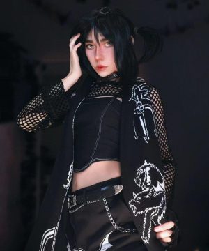 Busiter mit Punk-Riemen für Damen - Gothic Shop
