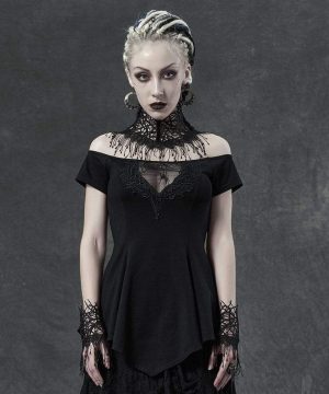 Damen-Blusen im Gothic-Stil mit Spinnen-Spitzenkragen - Gothic Shop