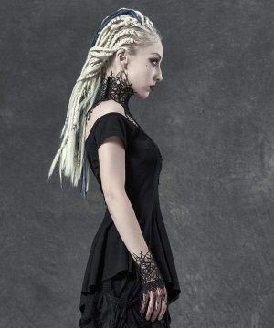 Damen-Blusen im Gothic-Stil mit Spinnen-Spitzenkragen - Gothic Shop
