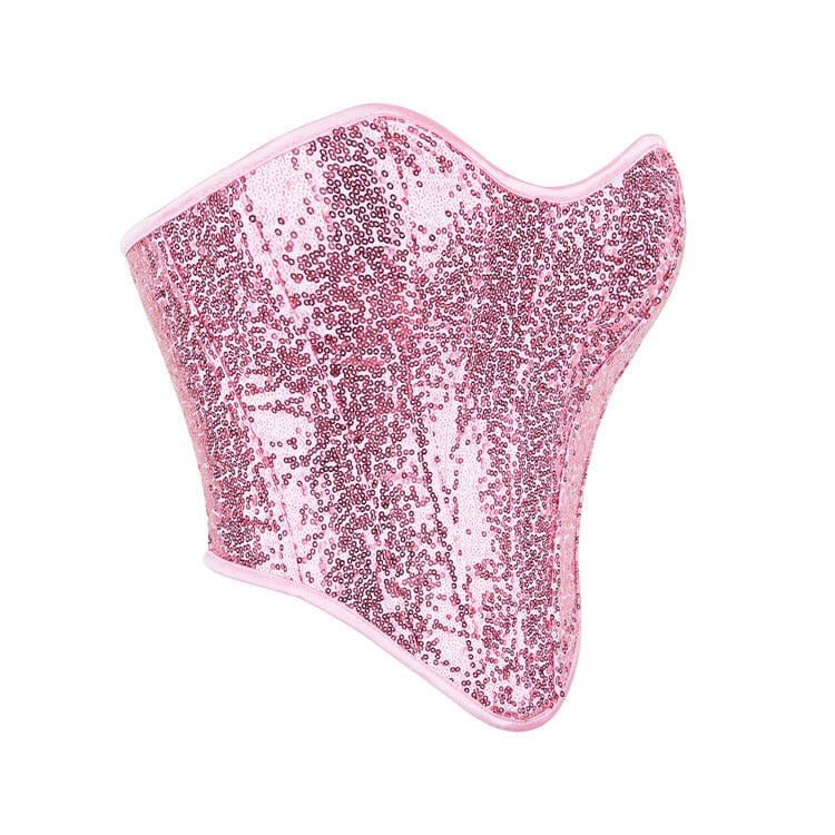 Damen-Brustkorsett „Lolita“ mit glitzernden Pailletten - Gothic Shop