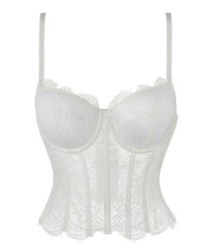 Damen-Bustier aus Spitze im Gothic-Stil mit gewelltem Saum - Gothic Shop