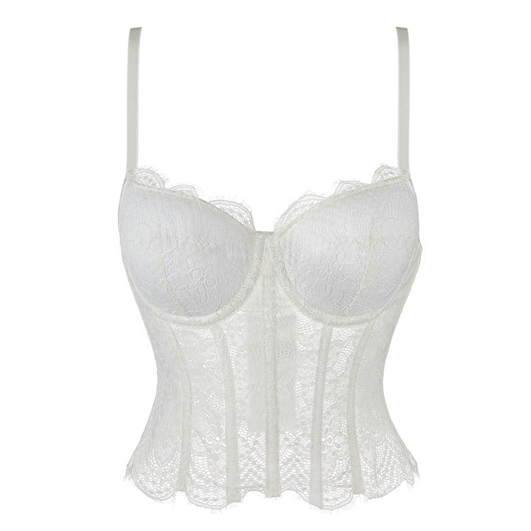 Damen-Bustier aus Spitze im Gothic-Stil mit gewelltem Saum - Gothic Shop