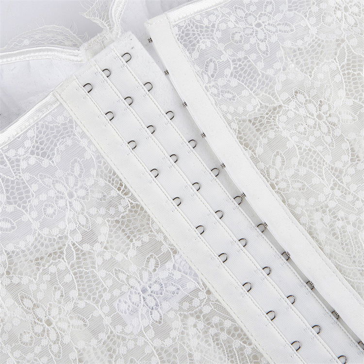 Damen-Bustier aus Spitze im Gothic-Stil mit gewelltem Saum - Gothic Shop