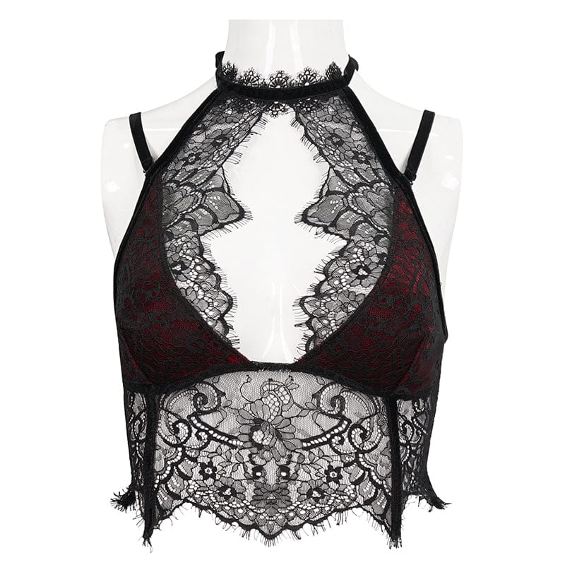 Damen-Bustier aus Spitze mit Riemchen und Ausschnitt im Gothic-Stil - Gothic Shop
