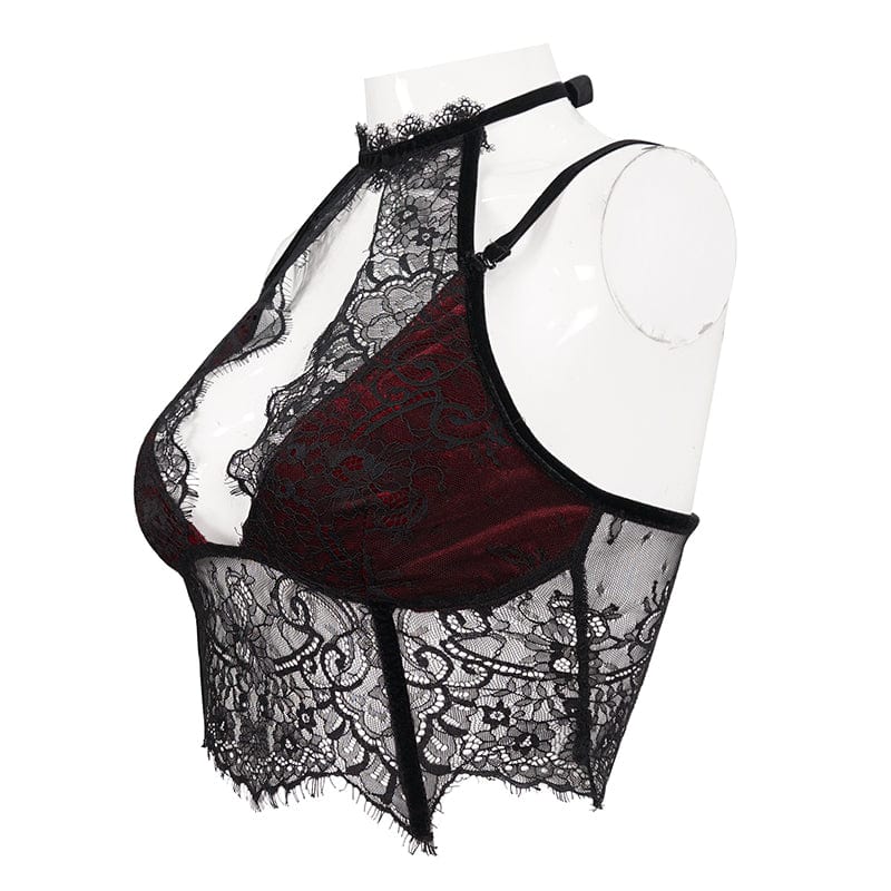 Damen-Bustier aus Spitze mit Riemchen und Ausschnitt im Gothic-Stil - Gothic Shop