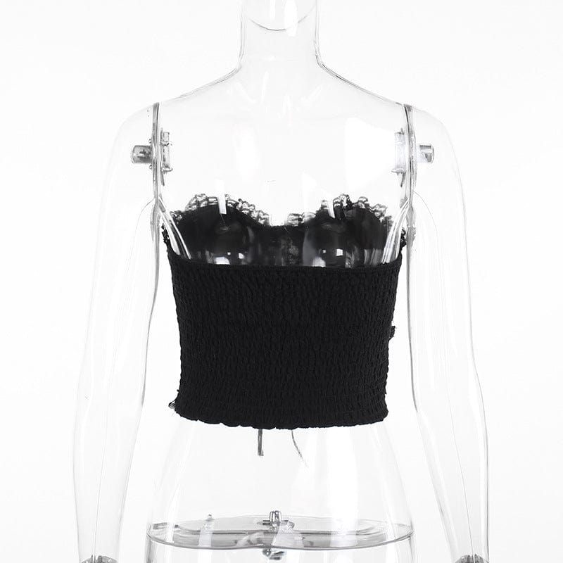 Damen-Bustier im Gothic-Stil mit Kreuzkette und Spitze - Gothic Shop