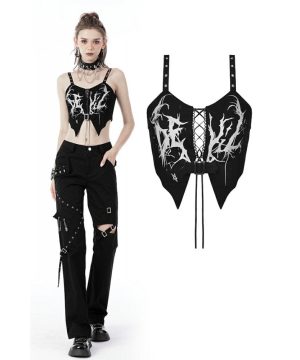 Damen-Bustier mit Punk-Skelett-Print - Gothic Shop
