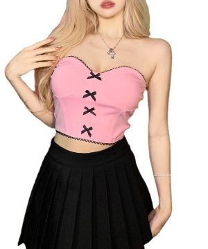 Damen-Bustier mit Schleife im Grunge-Stil - Gothic Shop