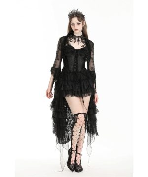 Damen-Cape aus Gothic-Dorn-Spitze mit Rüschen - Gothic Shop