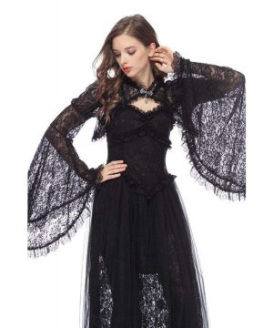 Damen-Cape aus Spitze mit Glockenärmeln - Gothic Shop