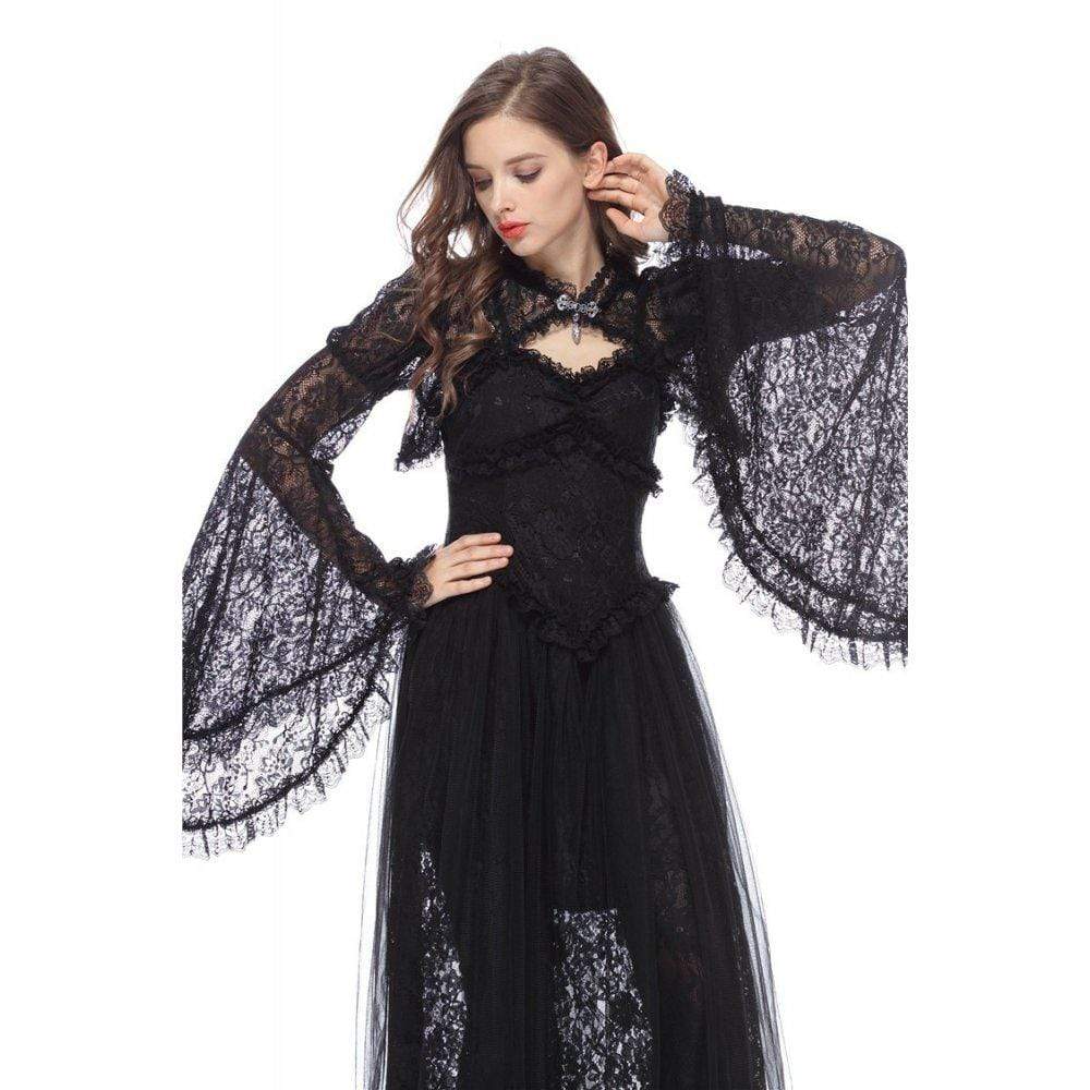 Damen-Cape aus Spitze mit Glockenärmeln - Gothic Shop