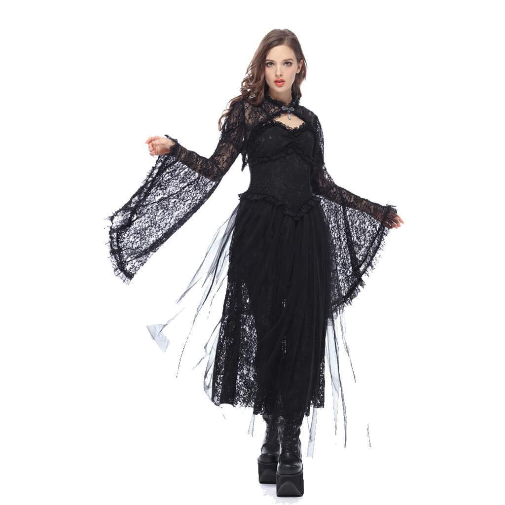 Damen-Cape aus Spitze mit Glockenärmeln - Gothic Shop